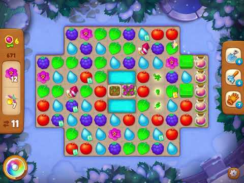 GardenScapes Level 671 no boosters (28 moves)