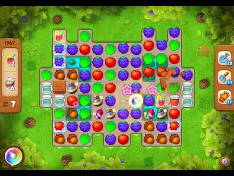 GardenScapes Level 1967 no boosters (17 moves)