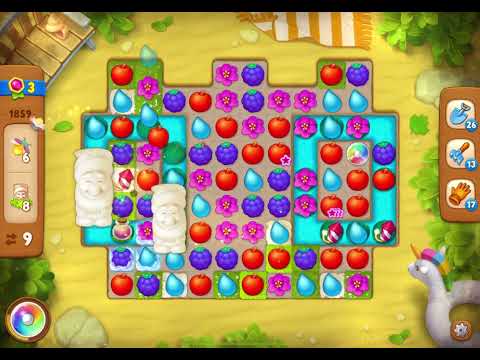 GardenScapes Level 1859 no boosters (19 moves)