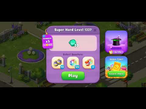 Gardenscapes Level 1337 Walkthrough "No Boosters Used"