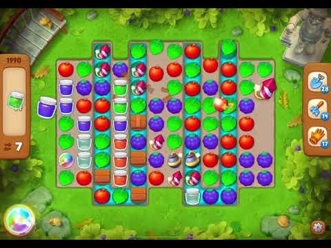 GardenScapes Level 1990 no boosters (17 moves)