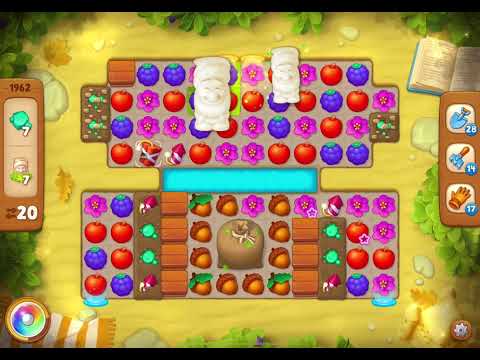 GardenScapes Level 1962 no boosters (28 moves)